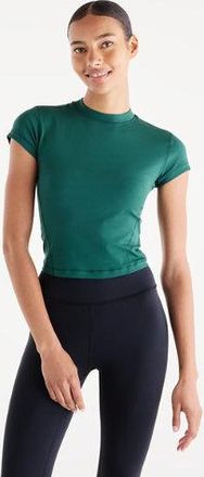 New Balance Donna NB Define Fitted T-Shirt in Verde, Maglia di Poliestere, Taglia L
