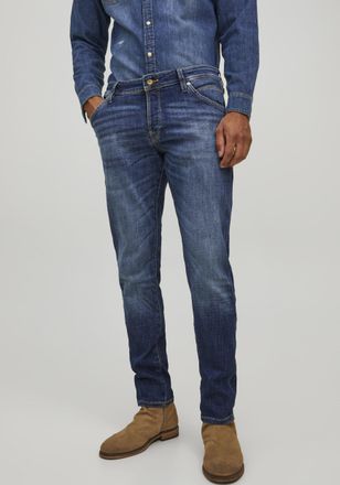 Jack & Jones Slim-fit-Jeans JACK & JONES JJIGLENN - Slim-Fit-Jeans mit niedriger Leibh&ouml;he, Herren, Gr. 28, L&auml;nge 32, blau, Denim/Jeans, Obermaterial: 99% Baumwolle