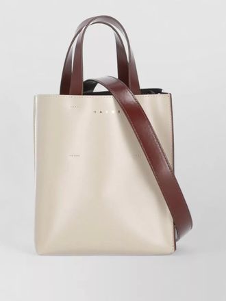 Marni leather tote bag shoulder strap handle