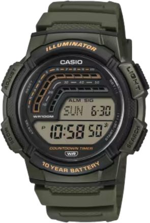 Casio Mens Digital Sport Watch Green Resin Band - WS-1800-3AVCF