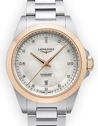 Longines Conquest 2023 Automatic Diamond White Dial Ladies Watch L3.320.5.87.6
