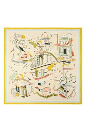 Kate Spade New York downtown day trip square silk scarf in Ivory Multi at Nordstrom