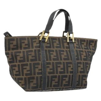 Fendi Pre-owned Vintage Zucca Canvas Handtas - Dames - Vintage Handtas - Bruin - ONE Size - Leer - Vintage