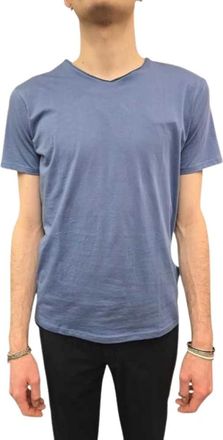 Anonym Apparel Milo T-shirt met V-hals - Heren - T-shirts - Blauw - 2XL - Katoen - Tops