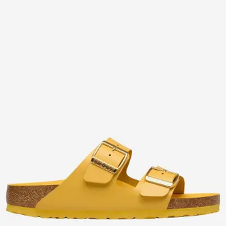 Birkenstock Unisex Leather Sandals Arizona Yellow Slippers Flat Shoes