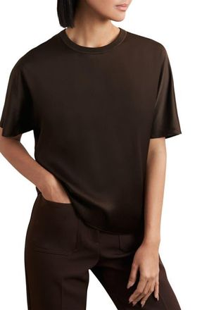 Reiss Lena Dolman Sleeve Silk Top in Chocolate Brown at Nordstrom, Size 12 Us