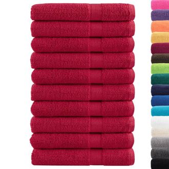 Berkfield Home Premium Sauna Towels SOLUND 10 pcs Red 80x200 cm 600 gsm