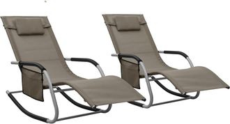 vidaXL Tumbonas 2 Unidades Textilene Gris Taupe Y Gris Vidaxl