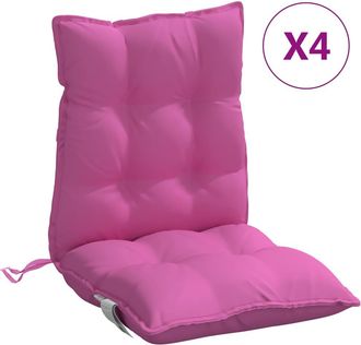 vidaXL Vidaxl - Cojines Para Silla Con Respaldo Bajo 4 Uds Tela Oxford Rosa