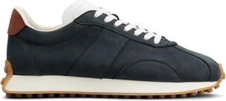 Tod's Blauw Leren Casual Platte Sneakers - Heren - Sneakers - Blauw - 43 EU - Leer - Schoenen