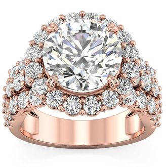 Pompeii3 Certified 5Ct Diamond Multi Row Engagement Ring 14k Gold Lab Grown