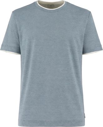 Eleventy T-shirt met korte mouwen - Heren - T-shirts - Blauw - L - Denim - Tops