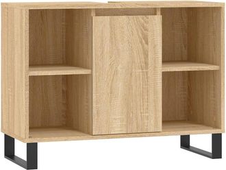 vidaXL Mueble De Ba&ntilde;o Madera De Ingenier&iacute;a Roble Sonoma 80x33x60 Cm Vidaxl