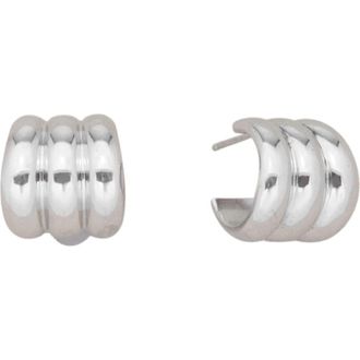 st. Moran Fluted Wide Hoop Earrings in Silver at Nordstrom Rack