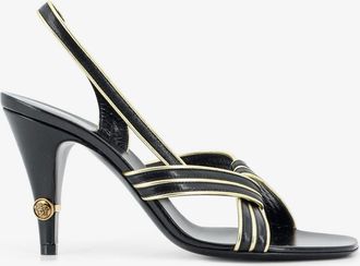 Versace Sandali Gianni in pelle con profili metallizzati in contrasto - VERSACE - gender_Woman