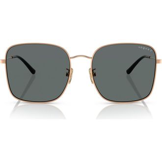 Vogue Eyewear 57mm Square Sunglasses in Rose Gold Polarized at Nordstrom