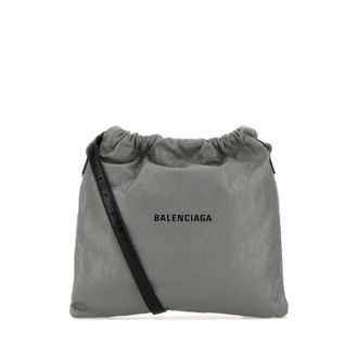 Balenciaga Grey Leather Medium Dust Bag Crossbody Bag