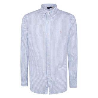 Polo Ralph Lauren Striped Sport Shirt - Heren - Casual Overhemden - Blauw - 2XL - Katoen - Overhemden