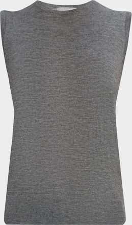 Neiman Marcus Superfine Cashmere Sleeveless Shell
