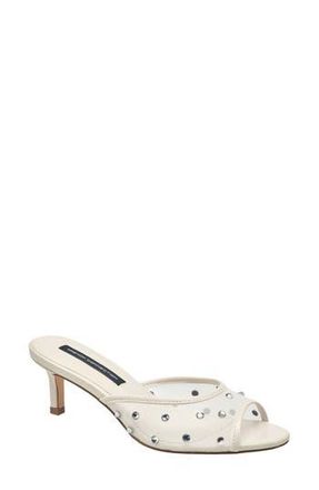 French Connection Rochelle Rhinestone Mesh Mule Sandal in White at Nordstrom Rack, Size 10