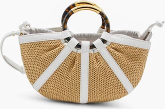 Coccinelle Natural And Pearl Leather Top Handle Bag