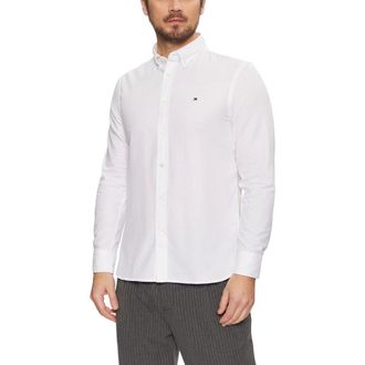 Tommy Hilfiger White Recycled Cotton Dress Mens Shirt