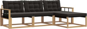 vidaXL Conjunto De Sof&aacute;s De Exterior 4 Uds. Blanco Y Negro Vidaxl