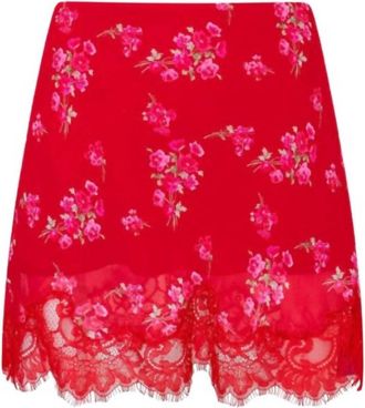 LoveShackFancy Womens Darlington Skirt In Urban Crimson