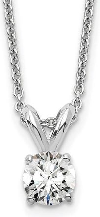 Diamond2Deal 14k White Gold 1/4 Ct Certified Lab Grown Diamond Solitaire Pendant Necklace 18