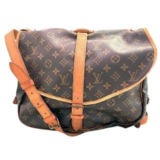 Louis Vuitton Pre-owned Cross Body Bags, female, Brown, Size: ONE SIZE Pre-owned Saumur Monogram Shoulder Bag