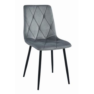 OEM Silla Libra - Terciopelo Gris Plateado / Patas Negras X 1