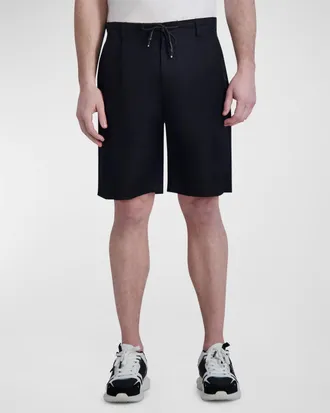 Karl Lagerfeld Men & apos;s Pleated Drawcord Shorts