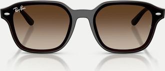 Ray-Ban Rb4458d - Occhiali da sole squadrati marrone scuro trasparente con lenti marroni
