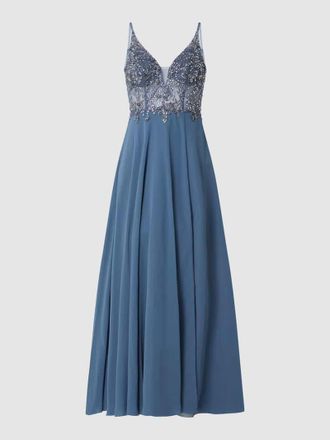 Luxuar Luxuar Abendkleid mit Strasssteinen in Rauchblau, Gr&ouml;&szlig;e 44