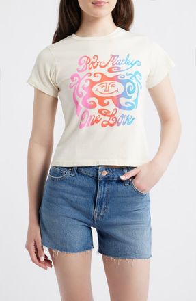 Daydreamer Bob Marley One Love Gradient Graphic T-shirt in Stone Vintage at Nordstrom, Size X-Large