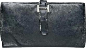 Herm&egrave;s Pre-owned Wallets, female, Black, Size: ONE SIZE Pre-owned Leather Wallet