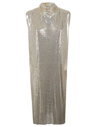 Sportmax Golden Metallic-knit Mini Dress