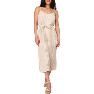 Gibsonlook Pleated Midi Dress in Latte Animal Dot at Nordstrom Rack, Size Xx-Small