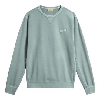 Woolrich Sweatshirts, male, Blue, Size: M Garment Dyed Crewneck Sweaters in Light Green