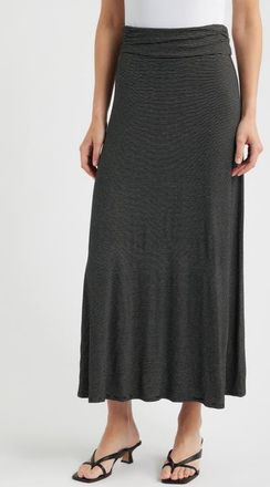 Loveappella Stripe Knit Maxi Skirt in Black at Nordstrom, Size X-Small