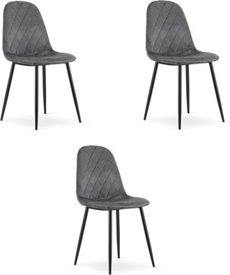 OEM Silla Asti - Terciopelo Gris Oscuro X 3