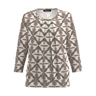 Frank Walder Frank Walder - Top korte mouw - Dames - Blouses & Shirts - Beige - Maat: 2XL Viscose