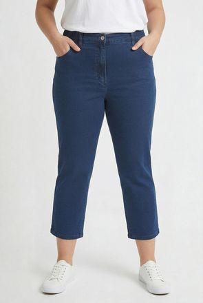 KjBrand 7/8-Hose KJBRAND Betty, Damen, Gr. 42K (21), K-Gr, blau (denim stoned), Denim/Jeans, Obermaterial: 71% Baumwolle, 25% Polyester, 4% Elasthan, regular 