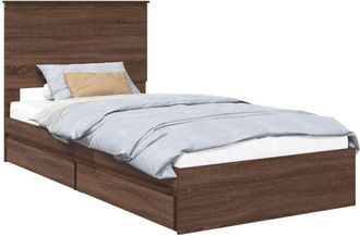 vidaXL Cama Con Almacenamiento Con Cabecera Roble Marr&oacute;n 100 X 200 Cm Vidaxl
