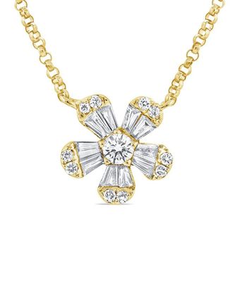 Sabrina Designs 14K 0.38 Ct. Tw. Diamond Flower Pendant Necklace