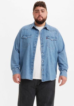 Levi's Plus Jeanshemd LEVIS PLUS, Herren, Gr. XXL (64/66), N-Gr, beige (franklin stone wash), Denim/Jeans, Obermaterial: 100% Baumwolle, bequem h&uuml;ftlang, 1-Knopf-
