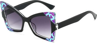 Generic Outdoor Large Frame Mens Commuter Sunglasses Womens Vacation Photo Shooting Sun Glasses(Purple)