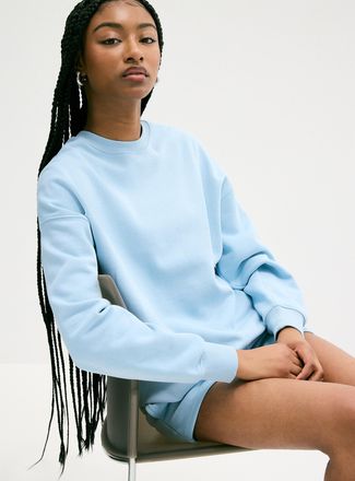 Twik Womens Oversized fleece crew-neck sweatshirt