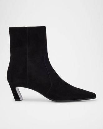 Stuart Weitzman Stassi Suede Zip Booties