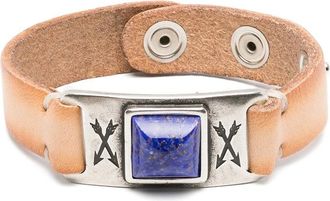 Eraldo Lapis-lazuli-embellished Leather Bracelet